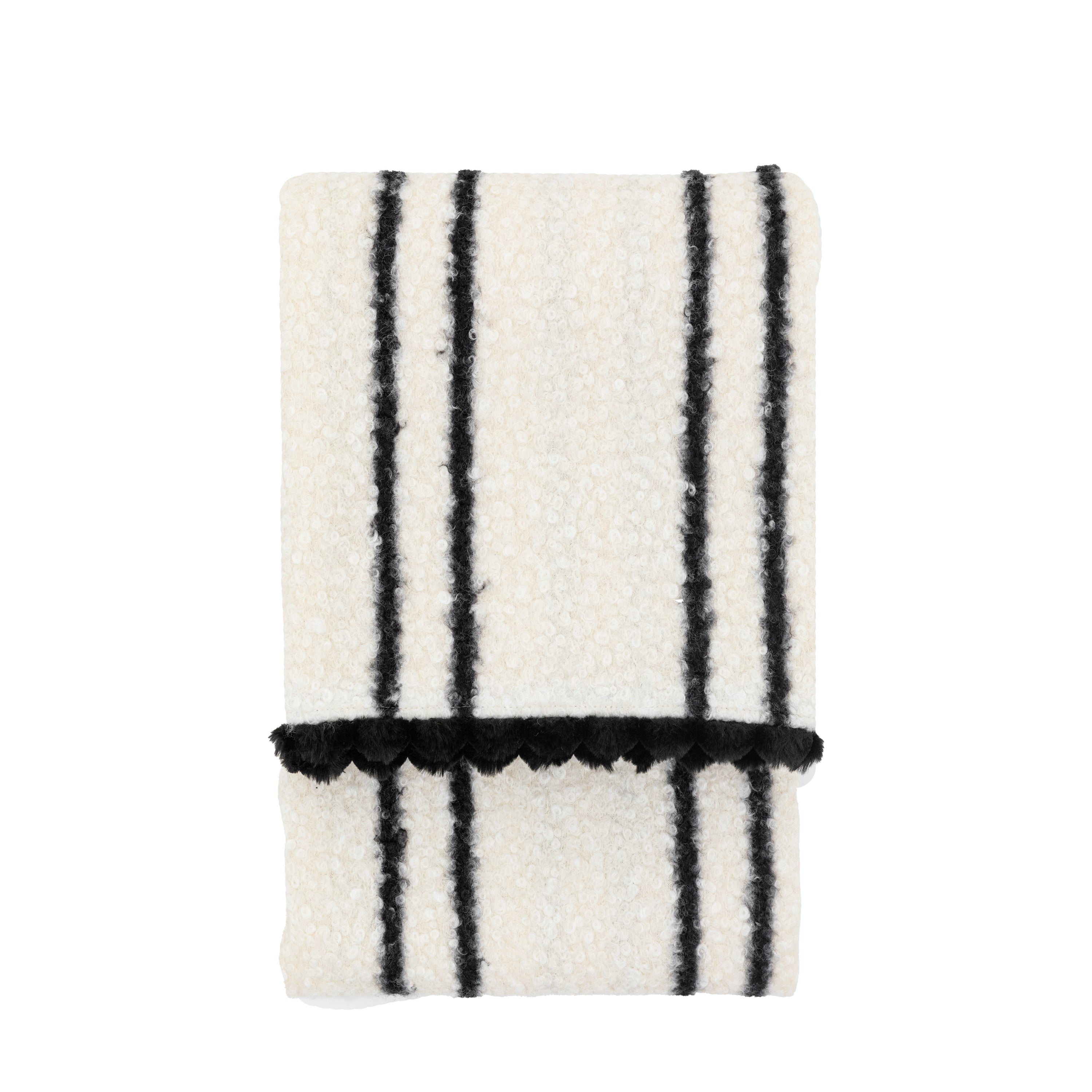 Elma Monochrome Scalloped Cream & Black Throw